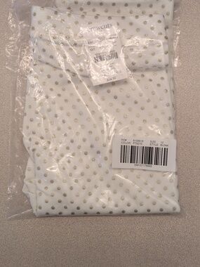 Crewcuts Girl's Leggings White Gold Polka Dot Size 12 NWT